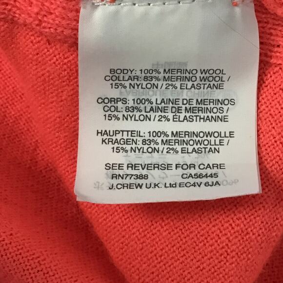 J. Crew Merino Wool Turtleneck Sweater Side Slits Relaxed Coral Pink sz S Barbie - Picture 9 of 11